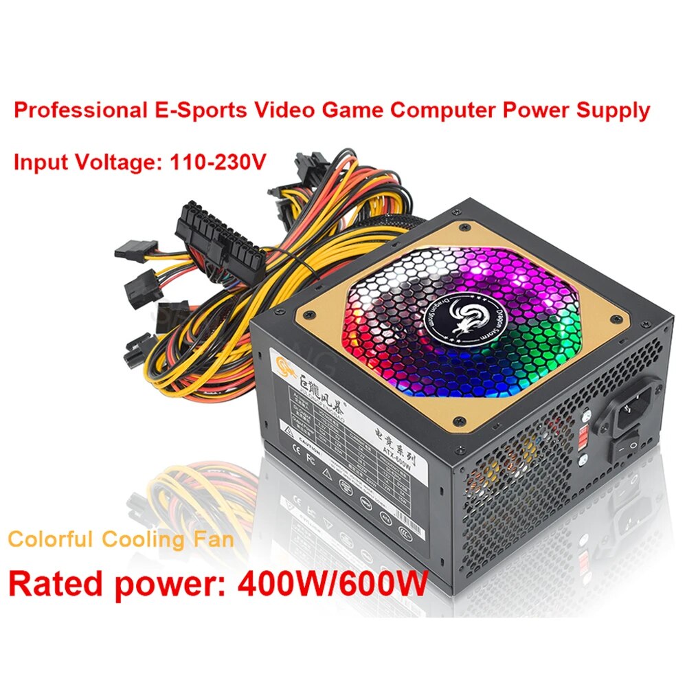 ATX 400 Вт 600 Вт 110-230 В RG – обзор и цена Power Supply 650W